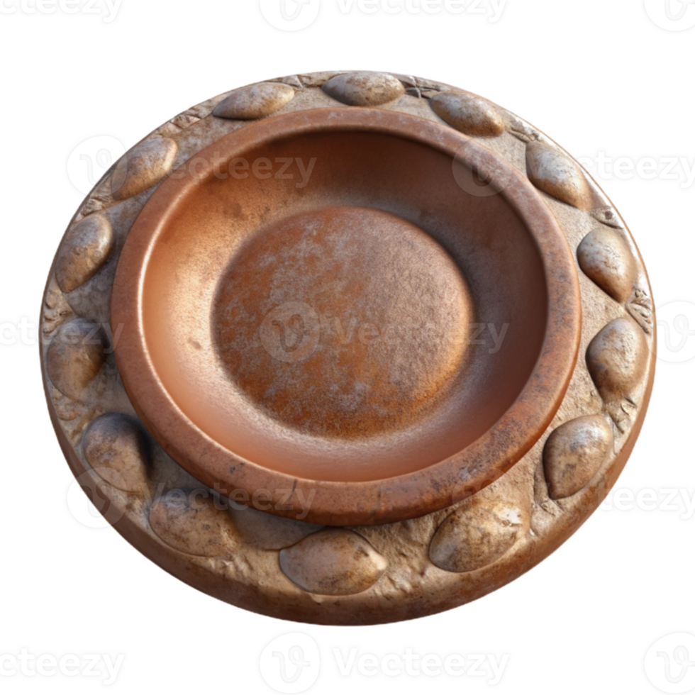 serene creative Restored Ceramic Plate Detail Isolated genuine png