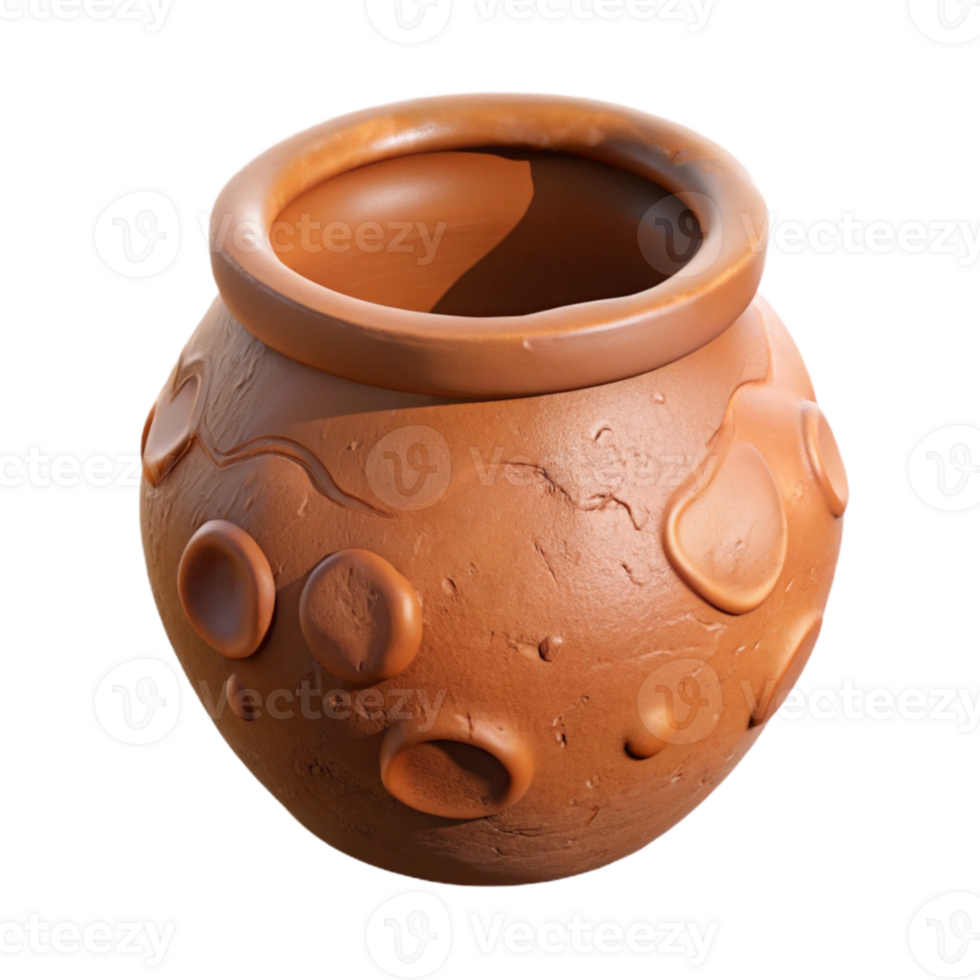 vibrant abstract Restored Clay Pottery Fragment Isolated genuine png