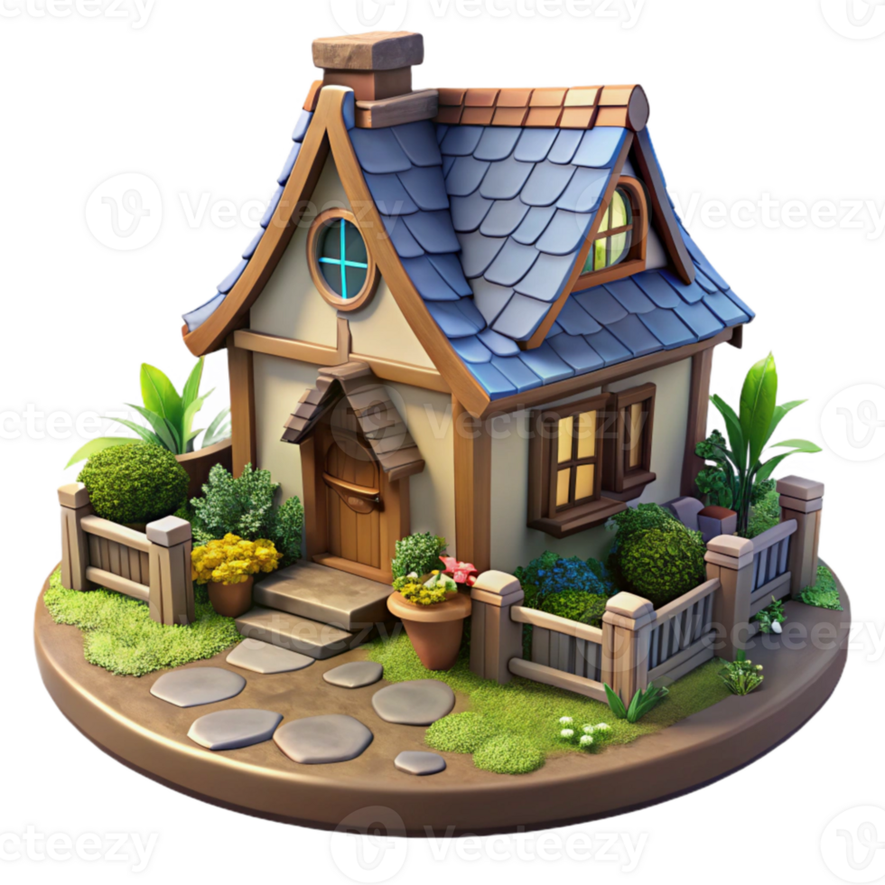 wonderful vintage Restored Cottage Quaint Garden Transparent Background premium png
