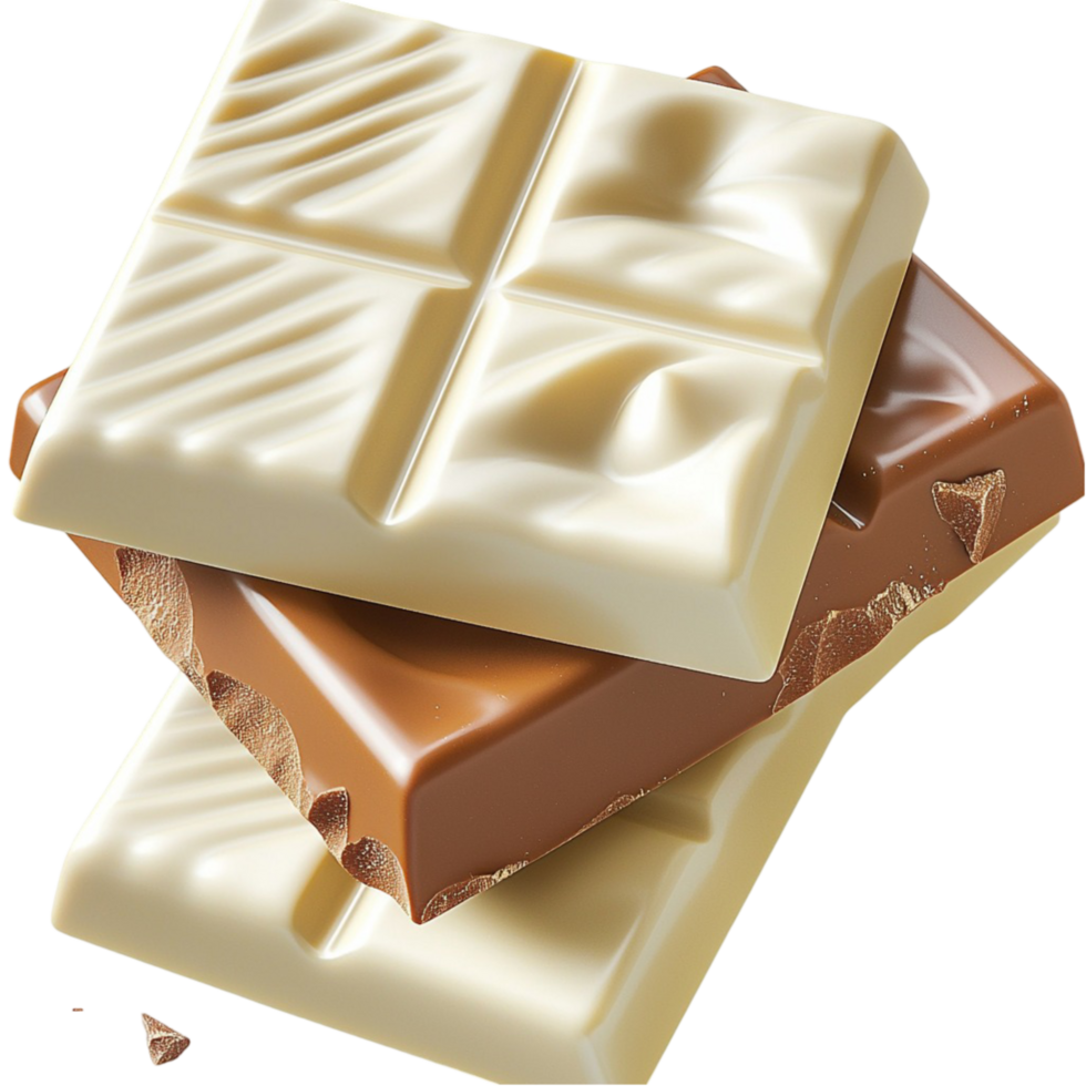 Stack of milk white chocolate bars a creamy texture png