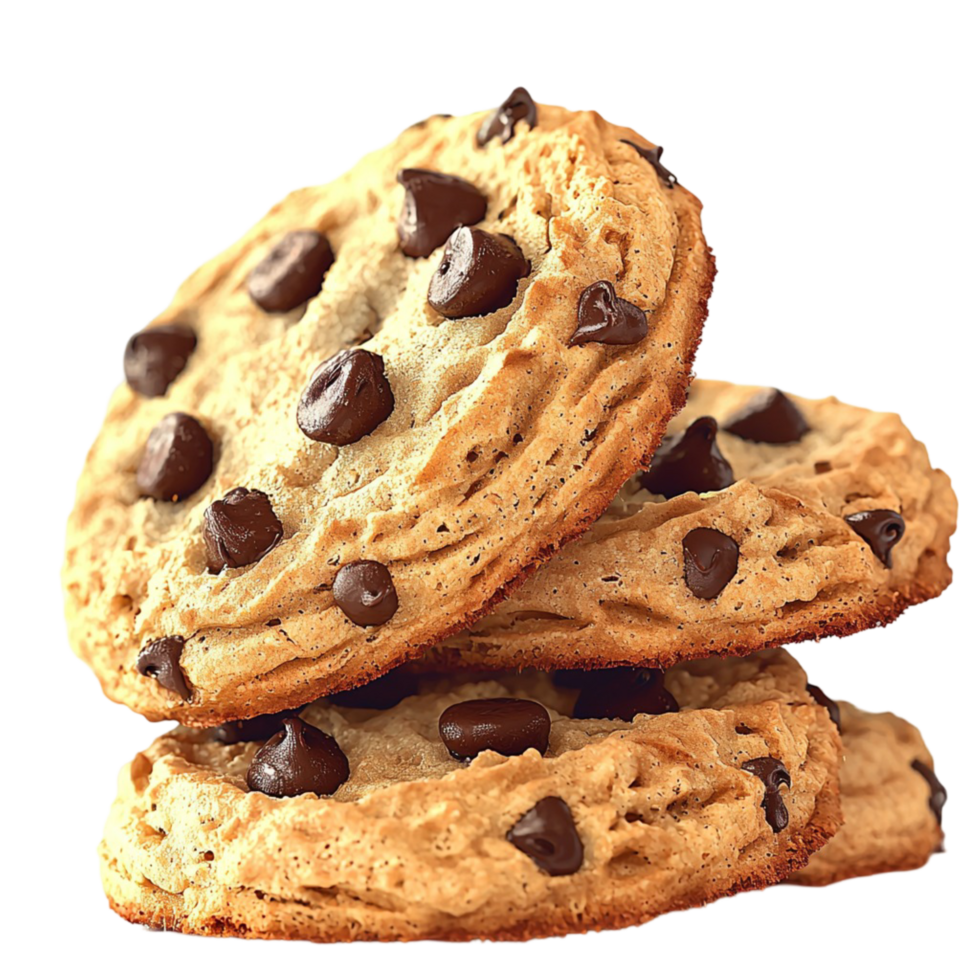 Stack of chocolate chip cookies a texture png
