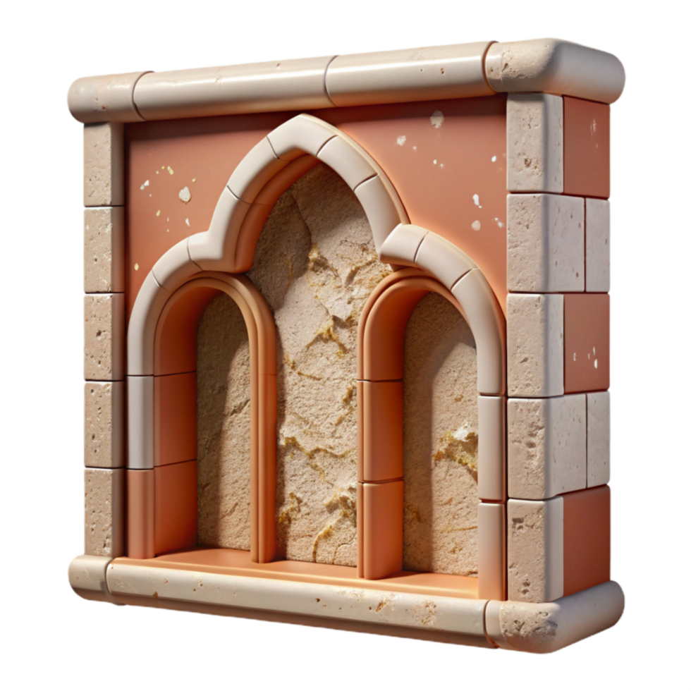 beautiful rustic Restored Fresco Wall Section Cutout Image high quality png