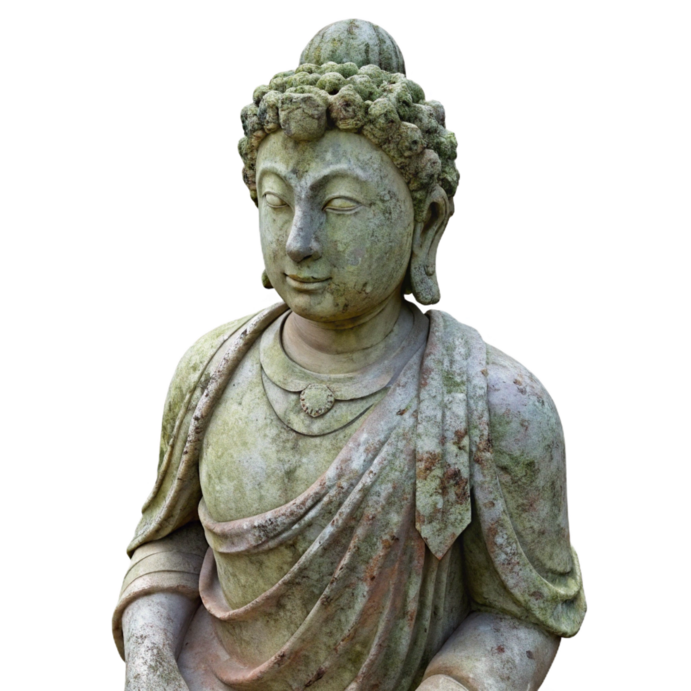 impressive vintage Restored Garden Statue Weathered Stone Transparent Background exclusive png