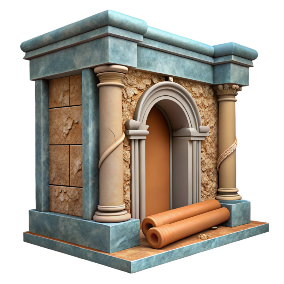 beautiful creative Restored Fresco Wall Section Cutout Image premium png