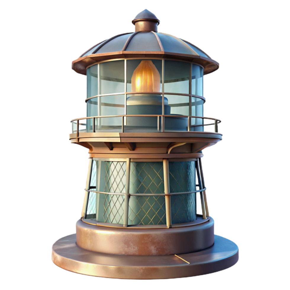 serene creative Restored Lighthouse Fresnel Lens Transparent Background high resolution png