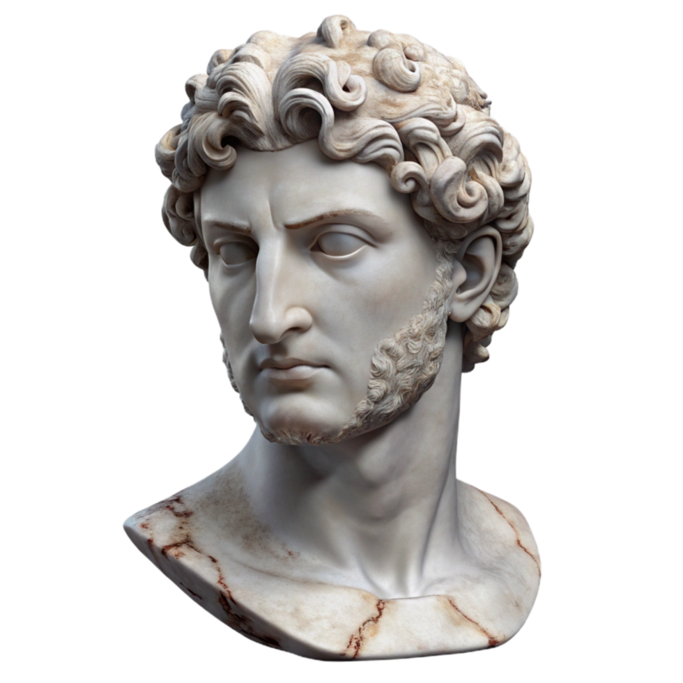 wonderful vintage Restored Marble Bust Detail Cutout high quality png