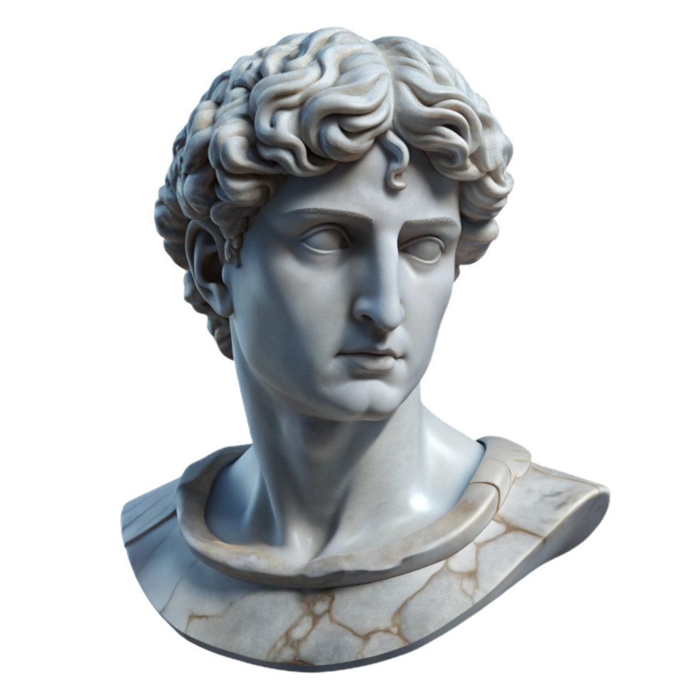 vibrant classic Restored Marble Bust Detail Cutout original png