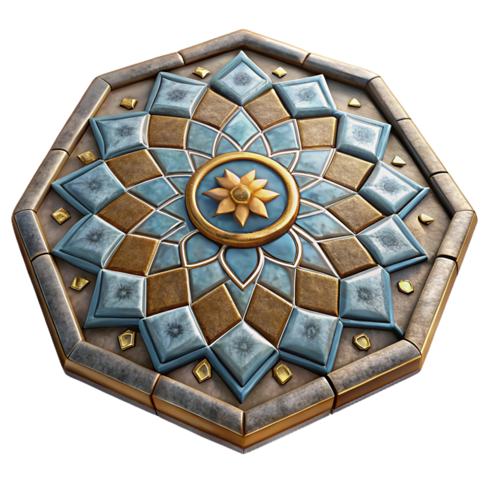 magnificent modern Restored Mosaic Floor Pattern Detail Isolated detailed png