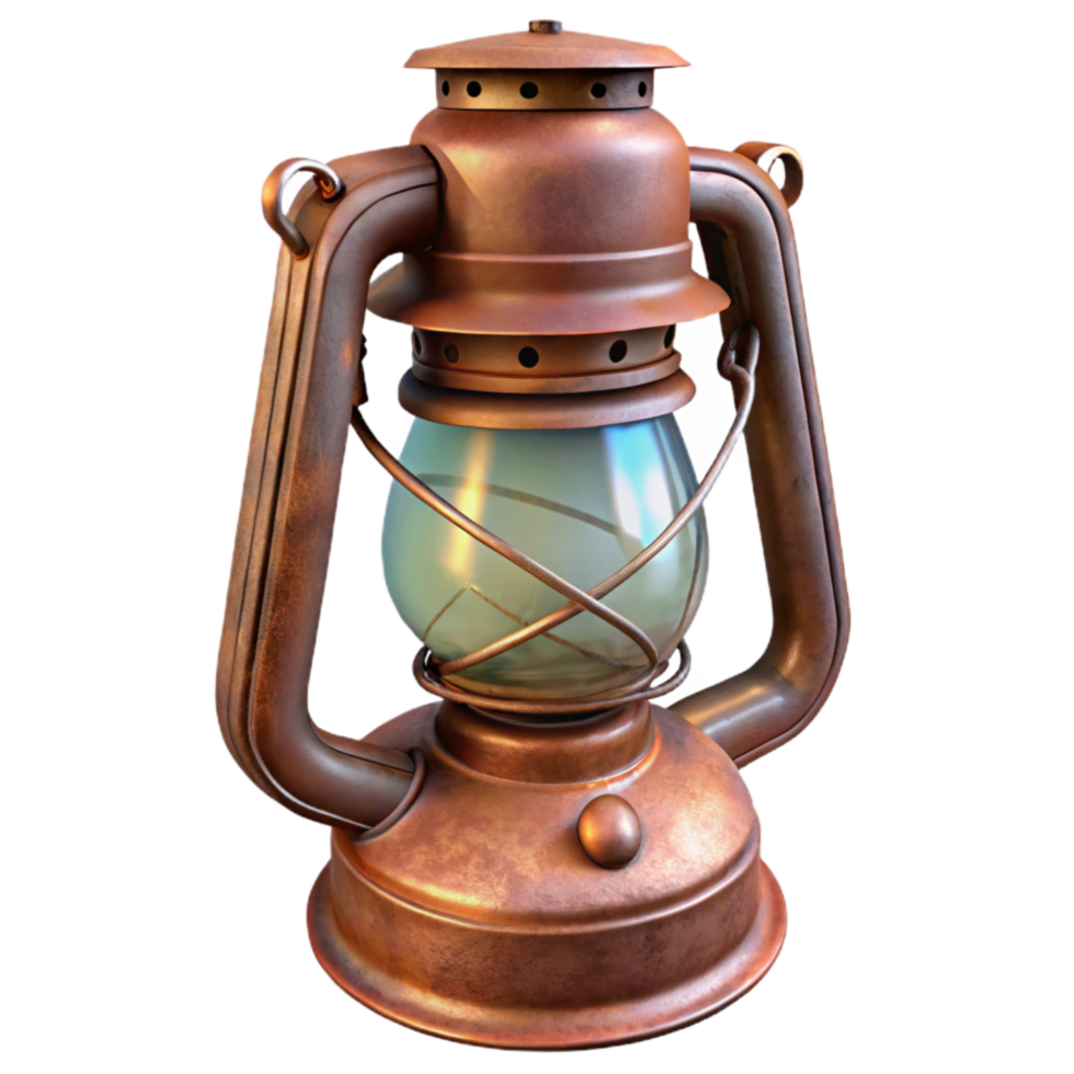 beautiful rustic Restored Oil Lamp Close Up Isolated exclusive png