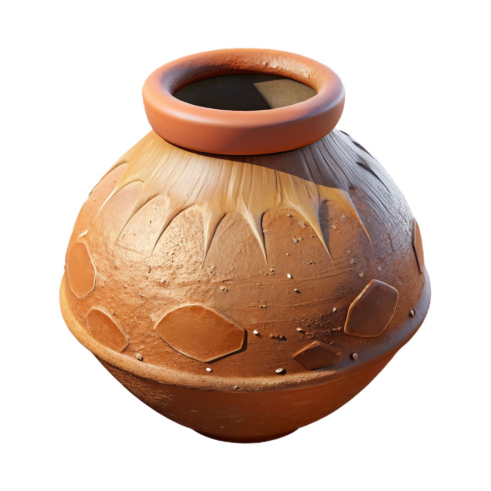 wonderful artistic Restored Pottery Fragment with Earthenware Texture original png