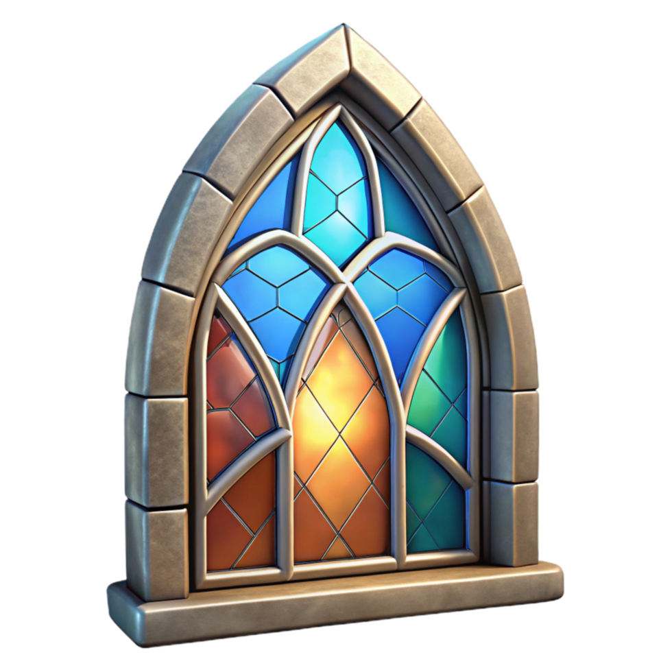 magnificent creative Restored Stained Glass Window Fragment Cutout Image original png