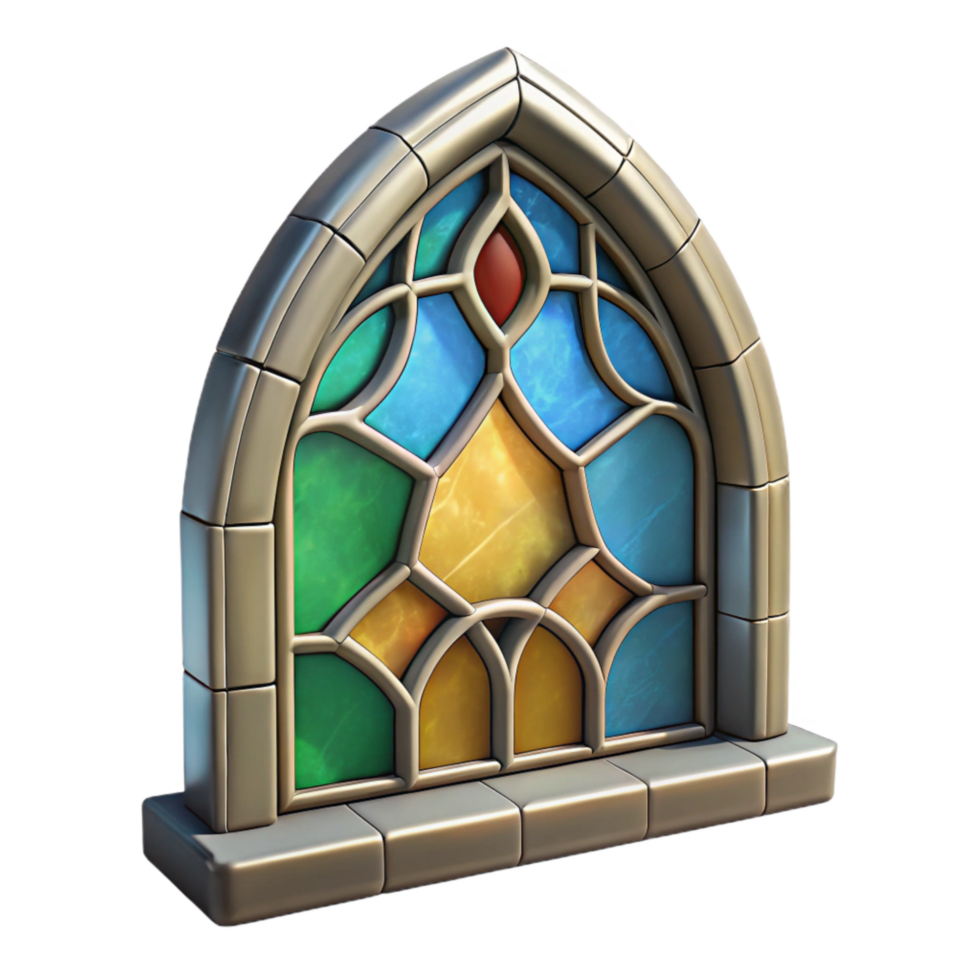 wonderful minimalist Restored Stained Glass Window Fragment Cutout Image original png