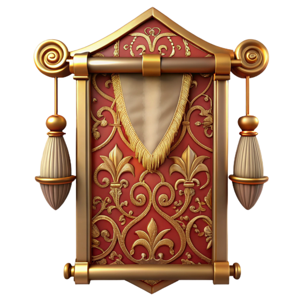 dramatic rustic Restored Tapestry Border Transparent Background Ornamental Design professional png