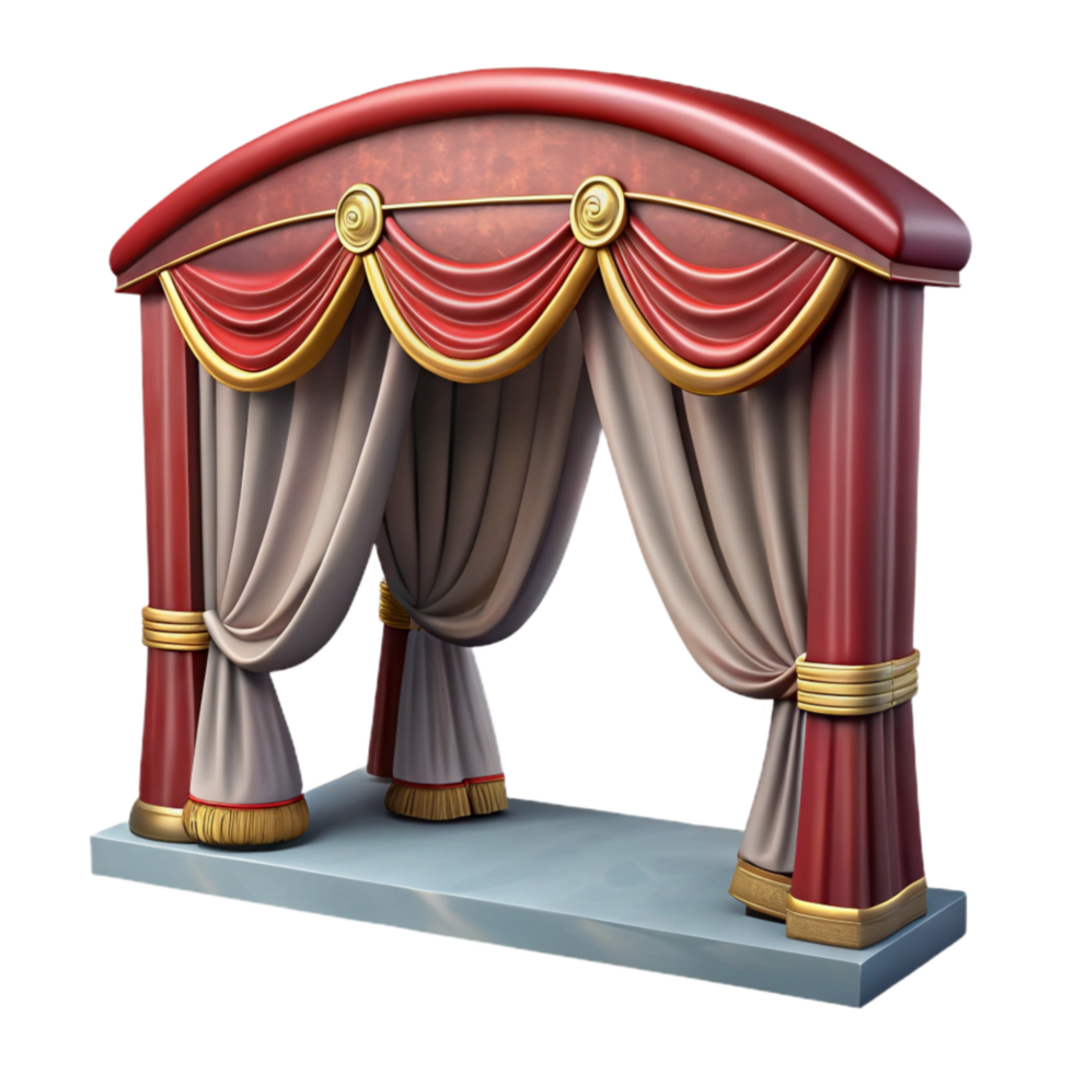 beautiful rustic Restored Theater Stage Curtains Drawn Element detailed png