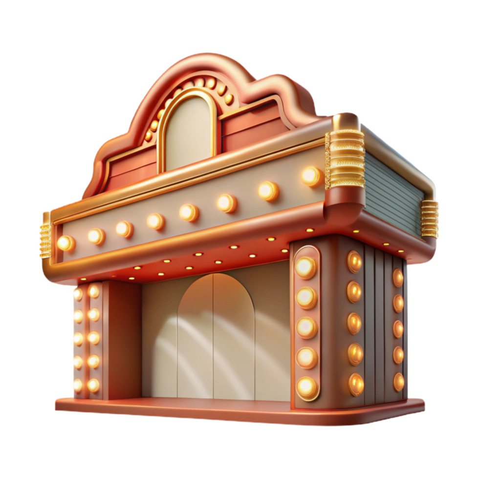 impressive abstract Restored Theater Marquee Bright Lights Transparent Background original png