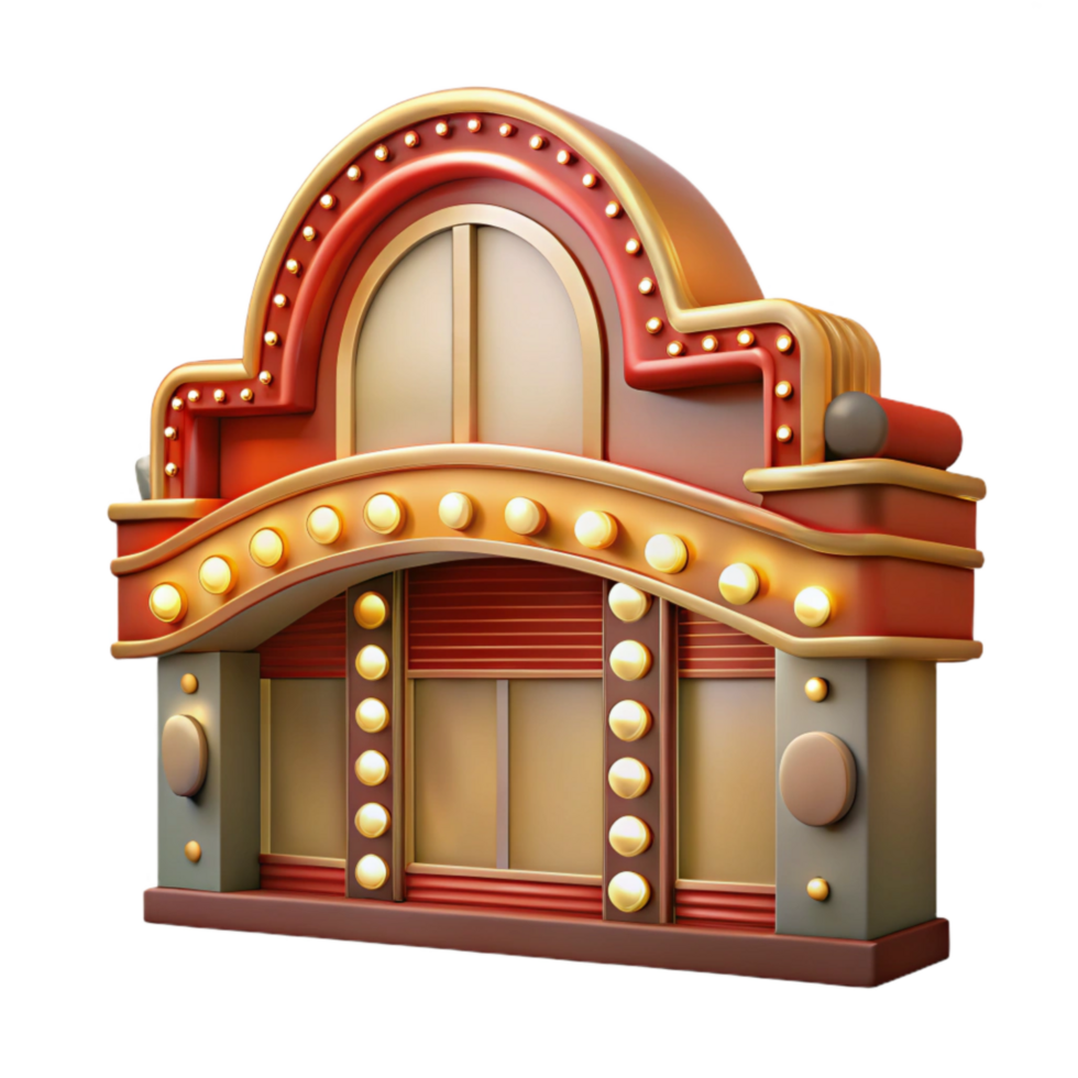 extraordinary modern Restored Theater Marquee Bright Lights Transparent Background exclusive png