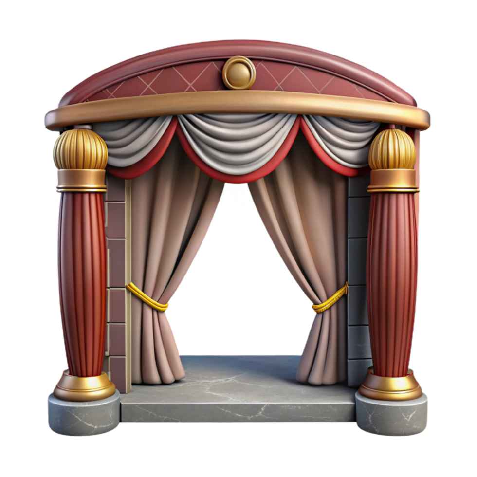 beautiful abstract Restored Theater Stage Curtains Drawn Element premium png
