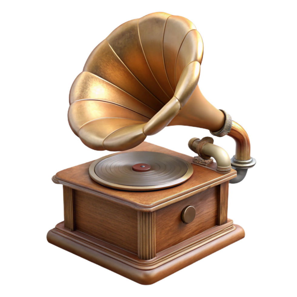 stunning abstract Restored Vintage Phonograph Side View detailed png