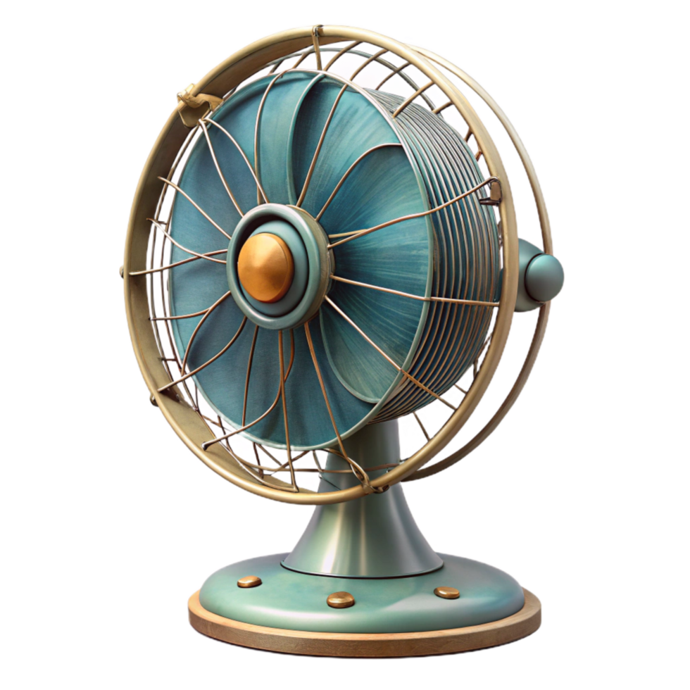 wonderful classic Restored Vintage Fan Side View Isolated premium png