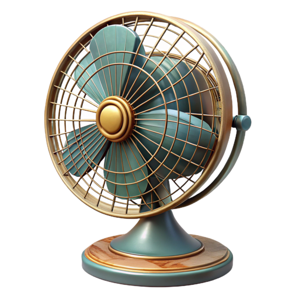 vibrant rustic Restored Vintage Fan Side View Isolated high resolution png