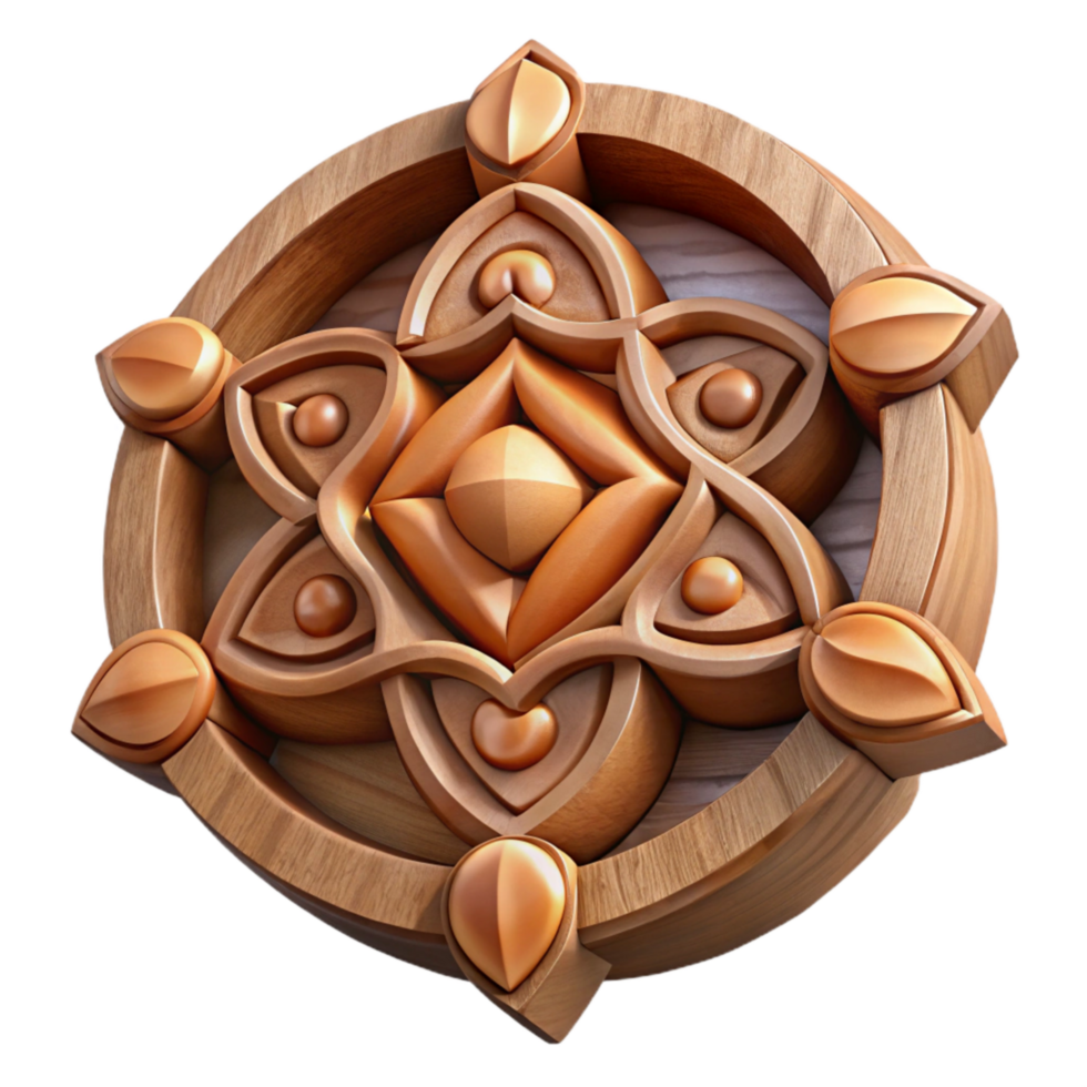 stunning artistic Restored Wood Carving Detail Transparent Background Cutout premium png