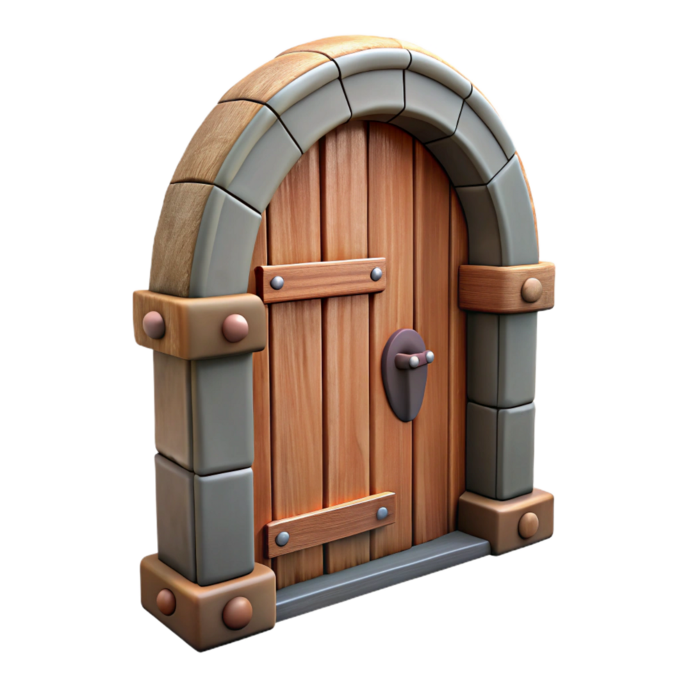 vibrant contemporary Restored Wooden Door Transparent Background Cutout png