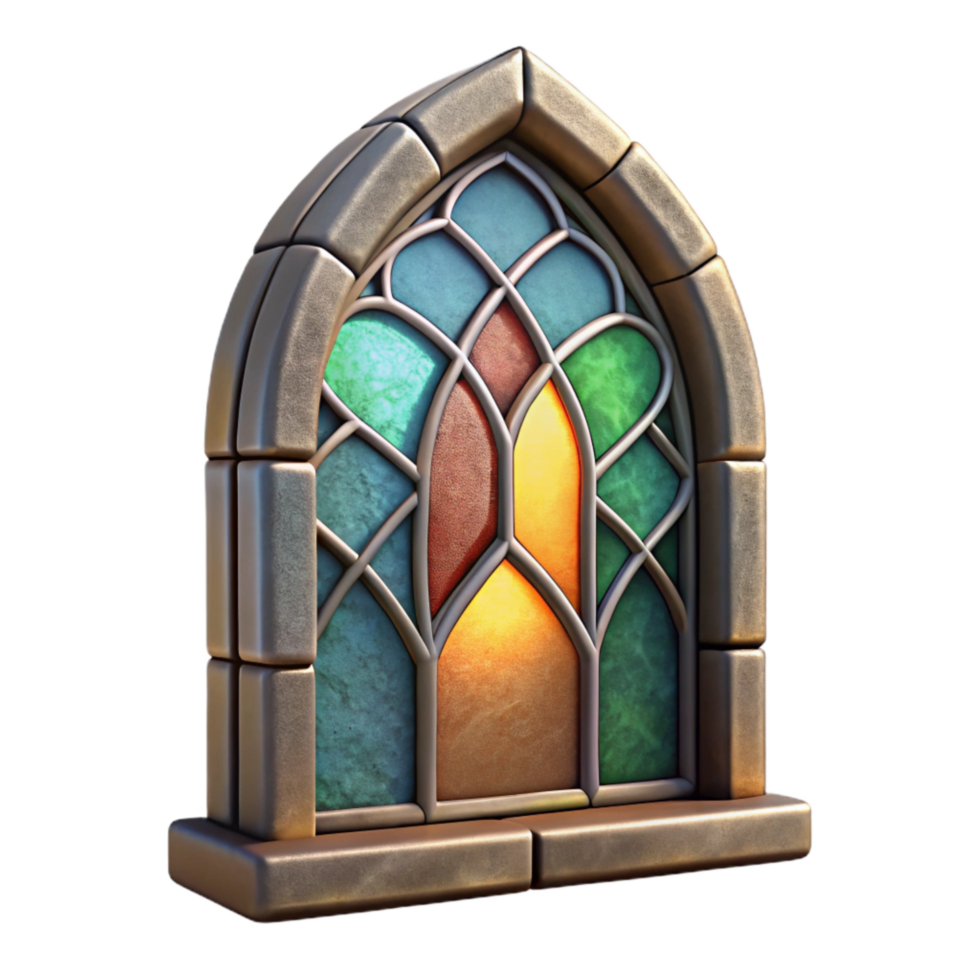 elegant artistic Restoring a Stained Glass Window Fragment Cutout premium png