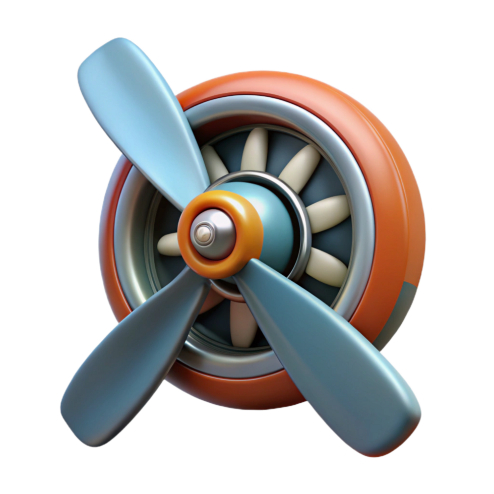 beautiful rustic Retro Airplane Propeller Spinning Transparent Background png