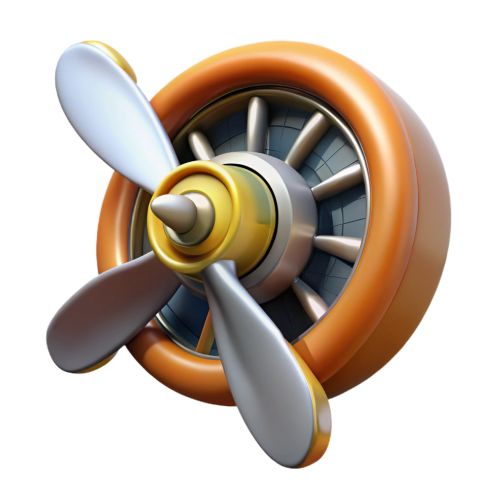 dramatic minimalist Retro Airplane Propeller Spinning Transparent Background genuine png
