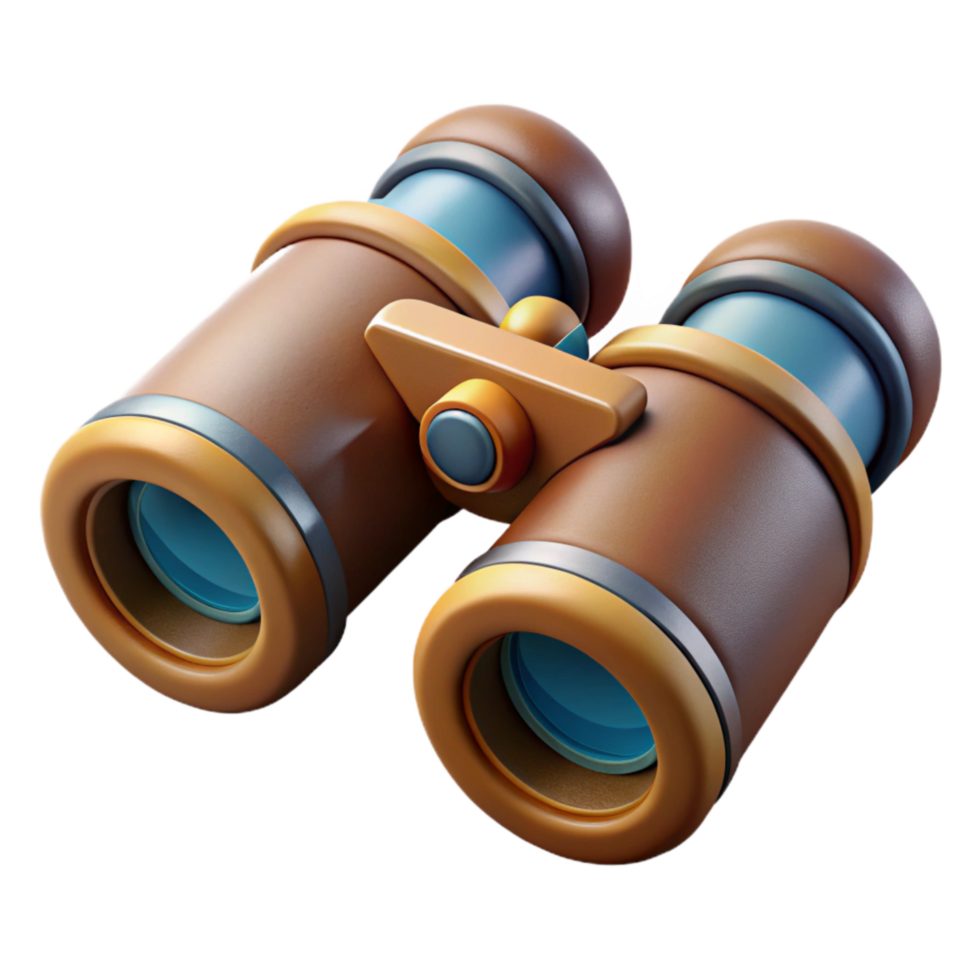 extraordinary classic Retro Binoculars with Adjustable Focus Transparent Background authentic png