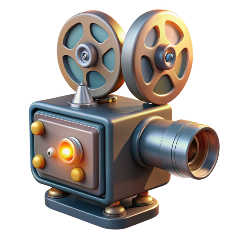 extraordinary minimalist Retro Film Projector with Light Beam Cutout Element original png