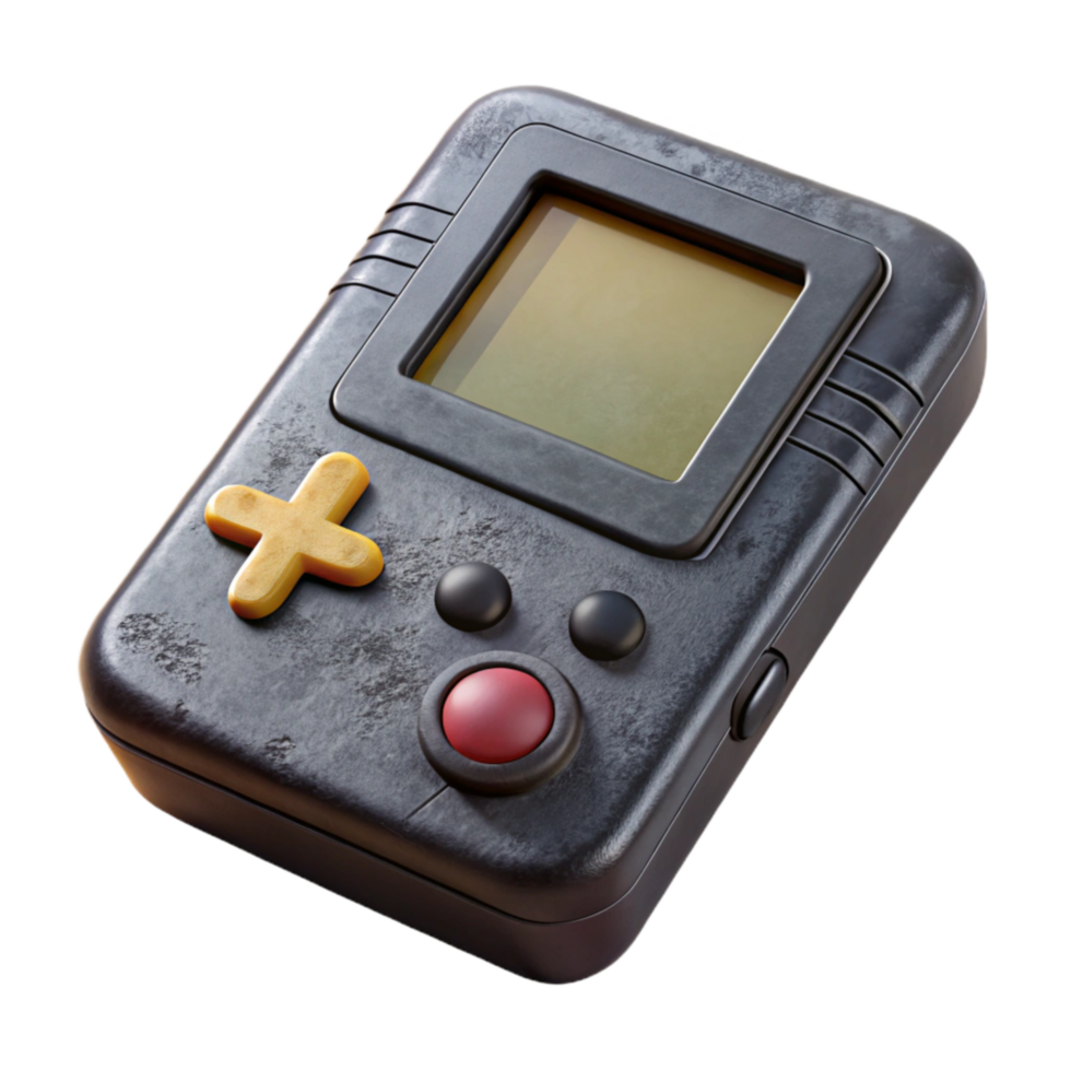 serene traditional Retro Game Console Black Top View Isolated high resolution png