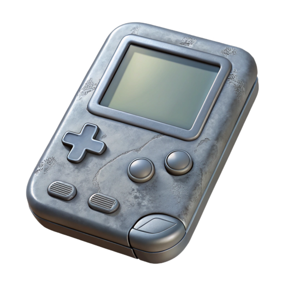serene artistic Retro Game Console Grey Top View Isolated Element professional png