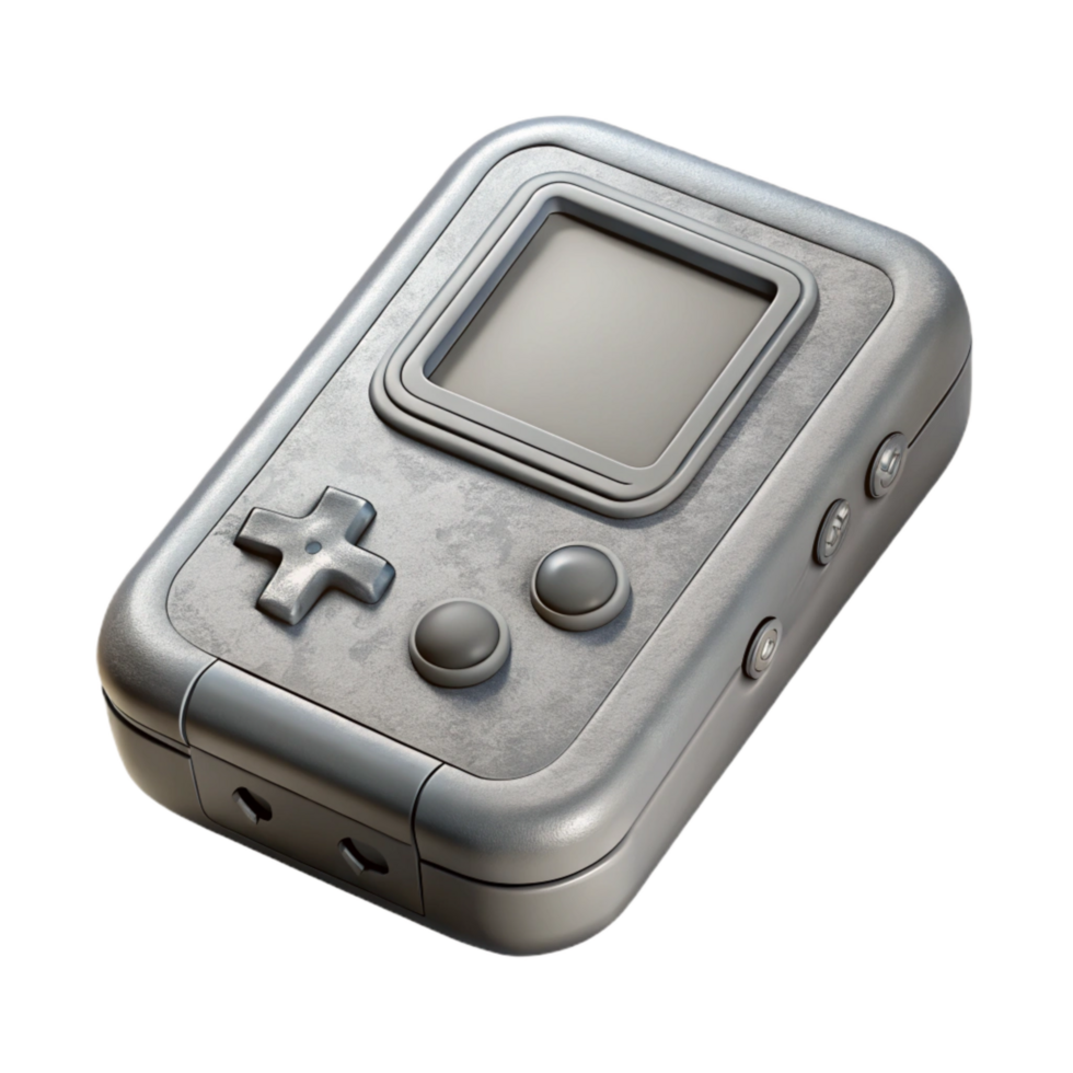 extraordinary rustic Retro Game Console Grey Top View Isolated Element professional png