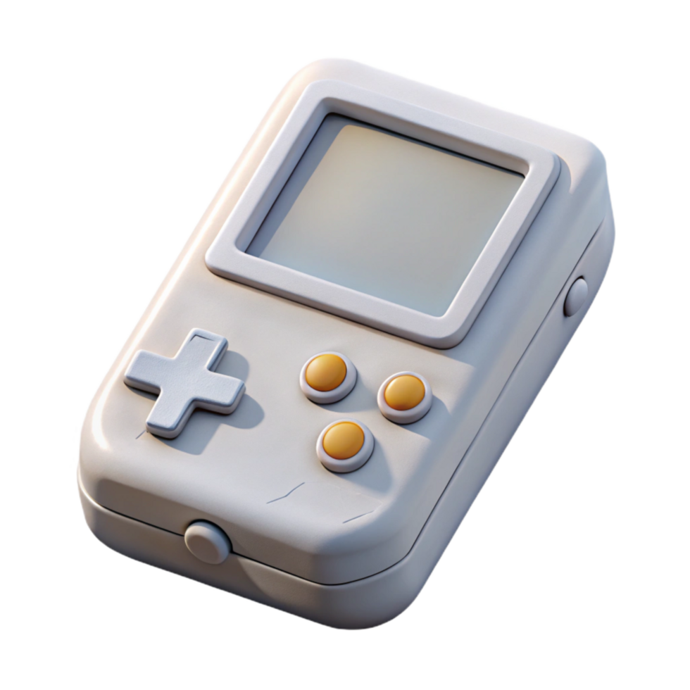 extraordinary vintage Retro Game Console White Top View Isolated Element high quality png