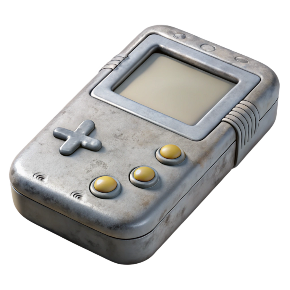 elegant minimalist Retro Game Console Grey Top View Isolated Element high resolution png