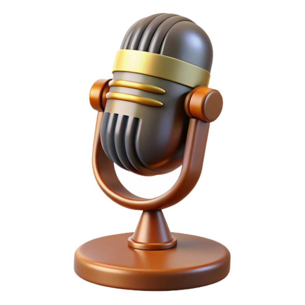 extraordinary artistic Retro Microphone with Stand Cutout genuine png