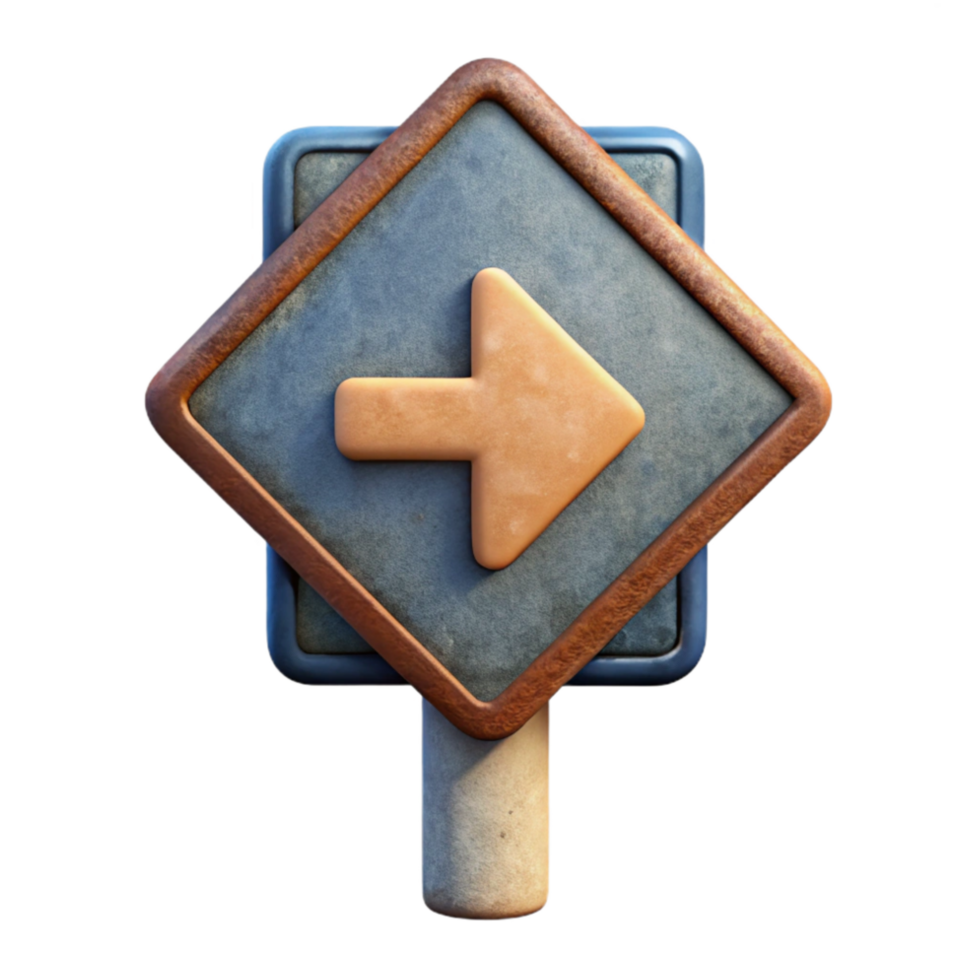 dramatic vintage Retro Road Sign with Arrow Cutout Element high quality png