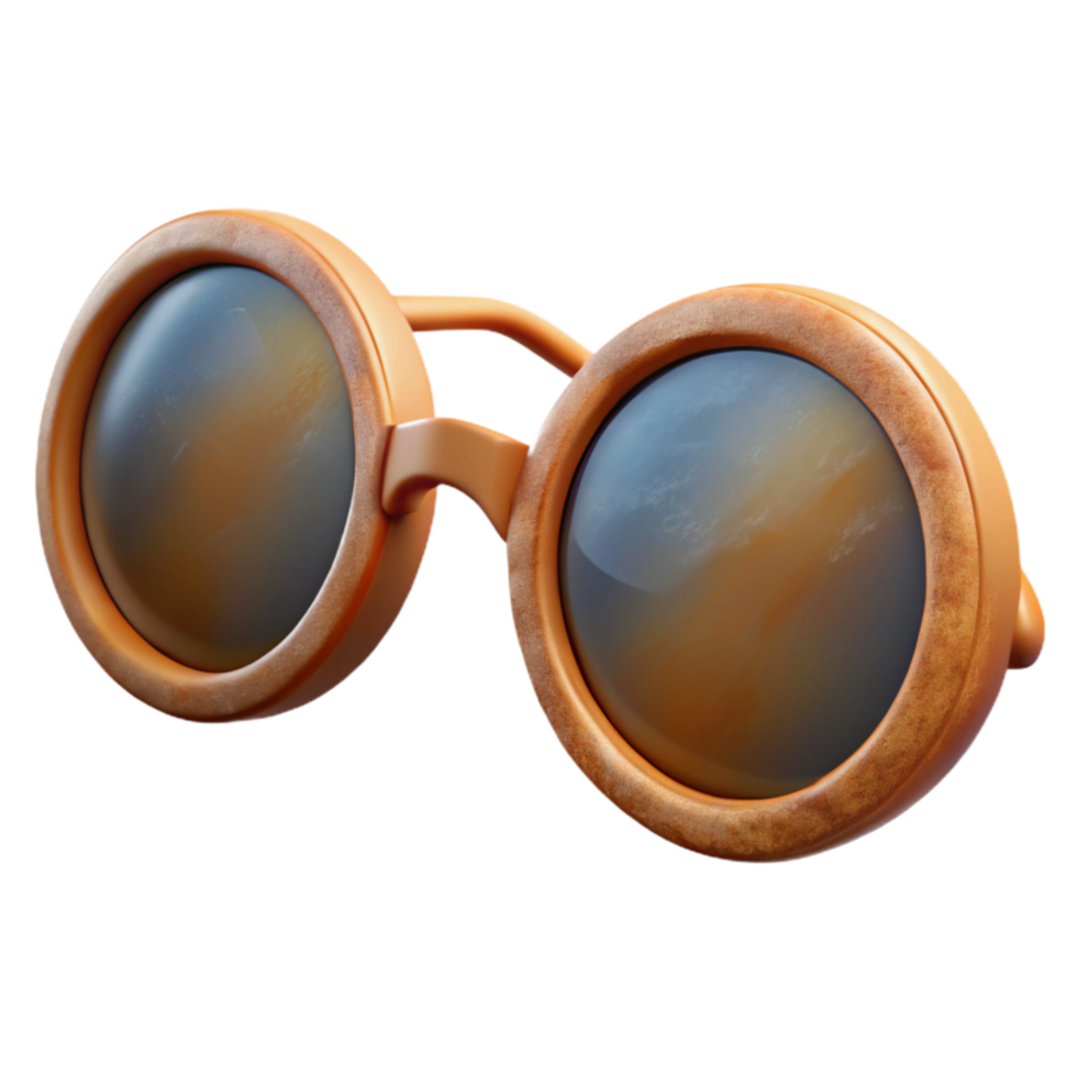 magnificent rustic Retro Sunglasses with Round Frames Cutout detailed png