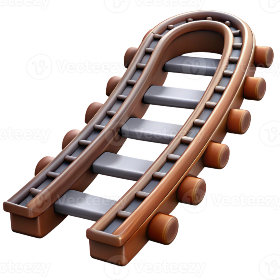 magnificent contemporary Retro Train Tracks Curving View Cutout Element png