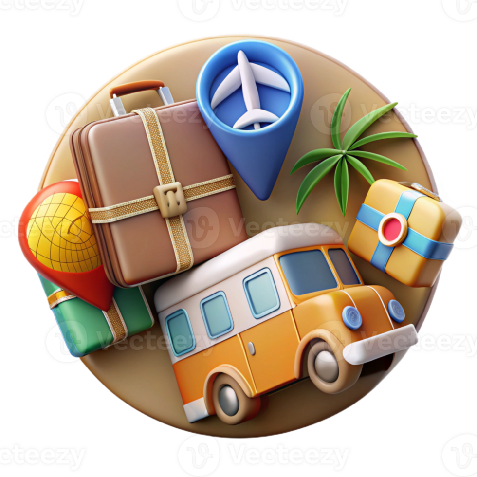 extraordinary minimalist Retro Travel Stickers with Various Designs Cutout genuine png
