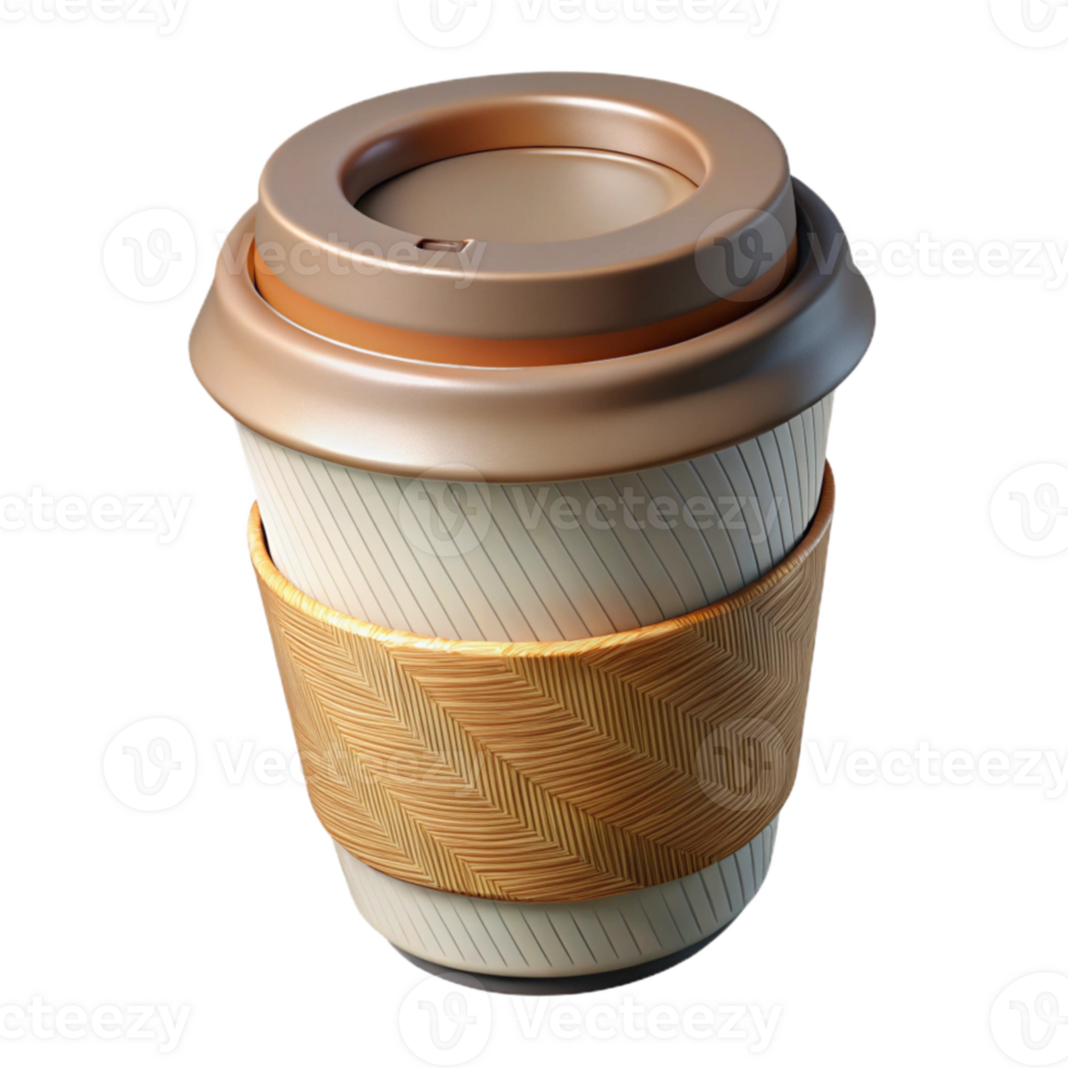 extraordinary artistic Reusable Coffee Cup Bamboo Lid Transparent Background png