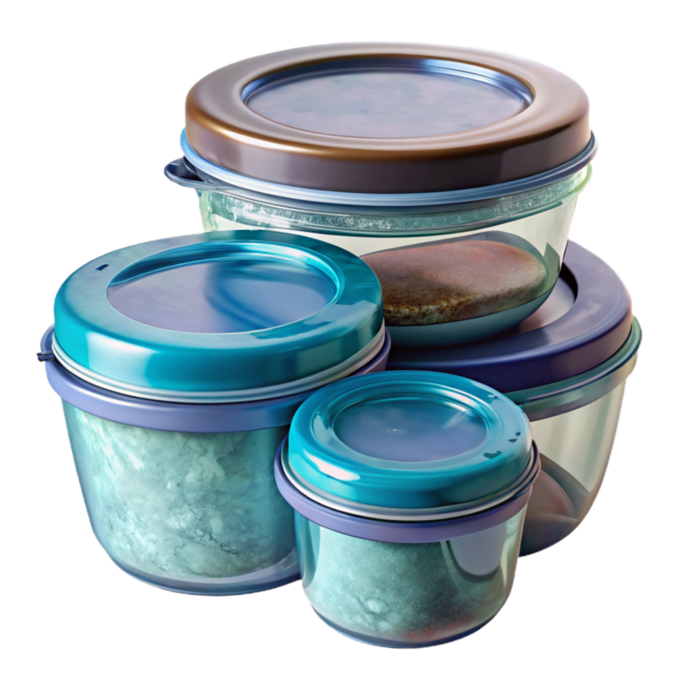 beautiful creative Reusable Food Containers Glass with Lids Transparent Background exclusive png