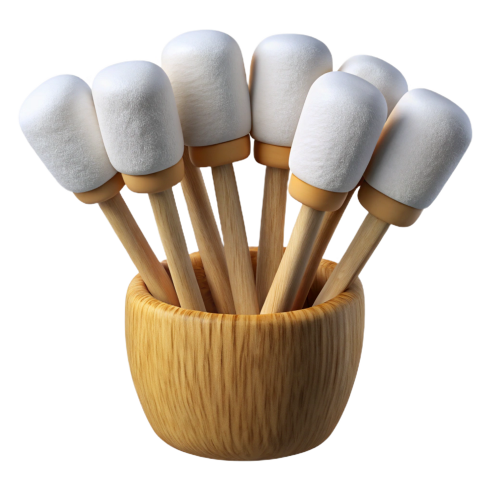 serene traditional Reusable Cotton Swabs with Bamboo Handles Transparent png