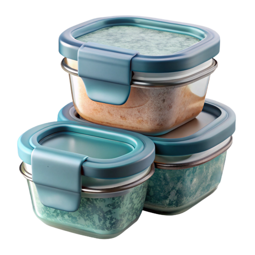 dramatic rustic Reusable Food Containers Glass with Lids Transparent Background premium png