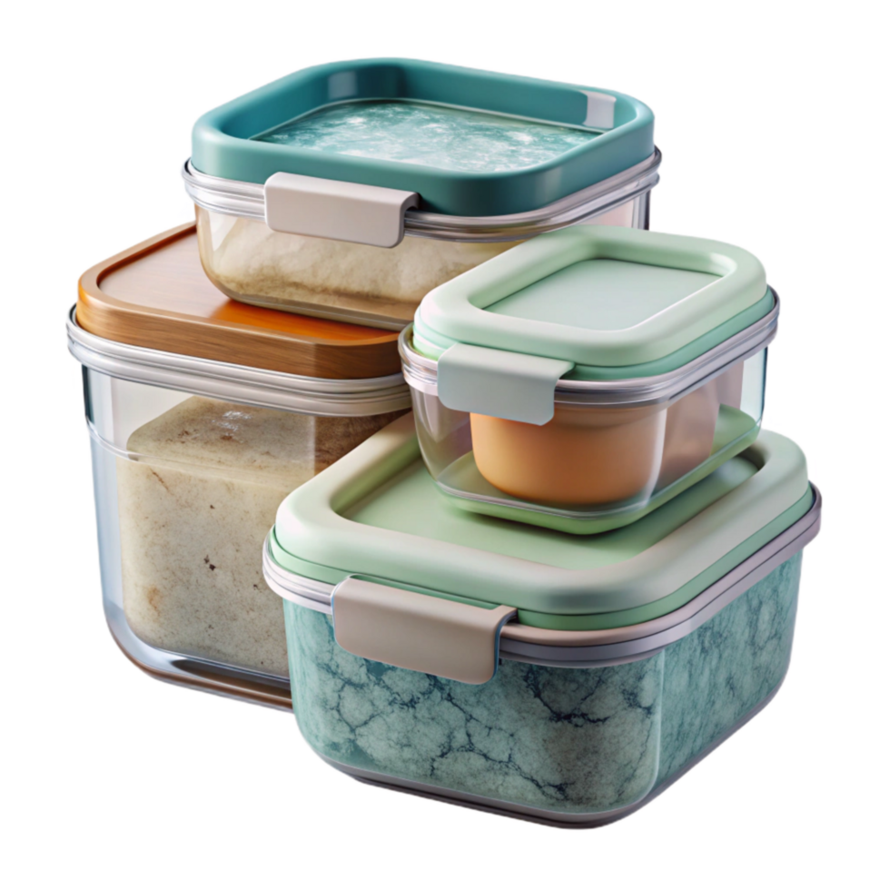 serene rustic Reusable Food Containers Set Glass Clear Cutout genuine png