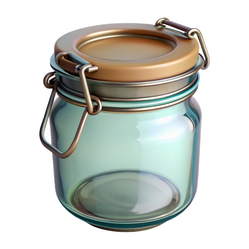 extraordinary minimalist Reusable Glass Jar with Metal Lid Transparent Background high quality png