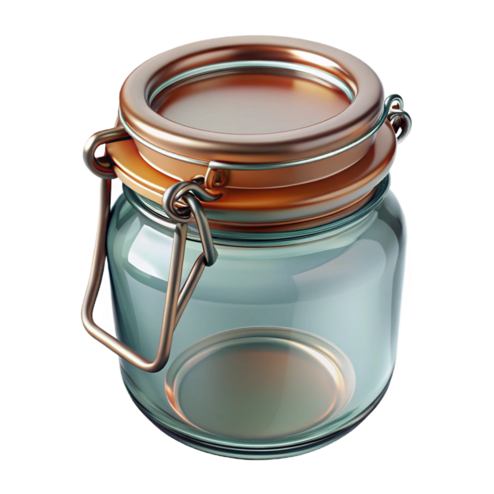 wonderful minimalist Reusable Glass Jar with Metal Lid Transparent Background genuine png