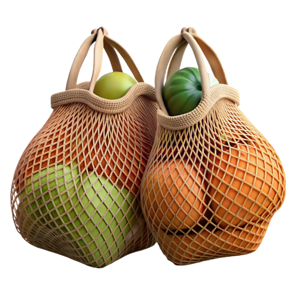 stunning contemporary Reusable Produce Bags Mesh Cotton Isolated premium png