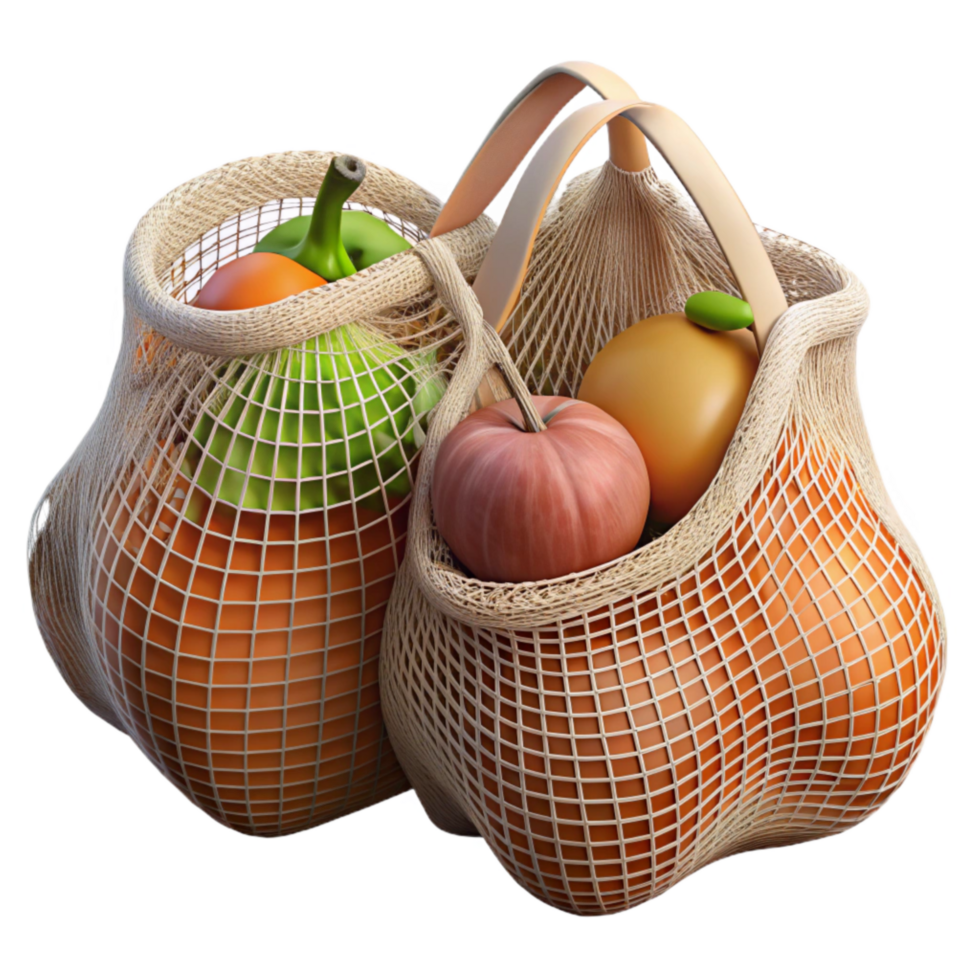 wonderful minimalist Reusable Produce Bags Mesh Cotton Isolated genuine png